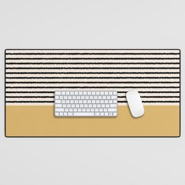 Texture - Black Stripes Gold Desk Mat