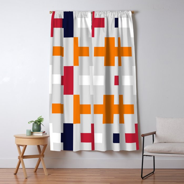 Colorful Crosses Iv Blackout Curtain By Retrorocket