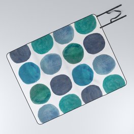 Cool Watercolor Circles Picnic Blanket