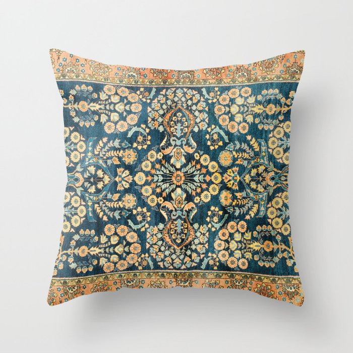 Sarouk  Antique West Persian Rug Print Throw Pillow