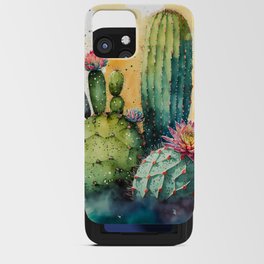 Cactus Watercolor iPhone Card Case