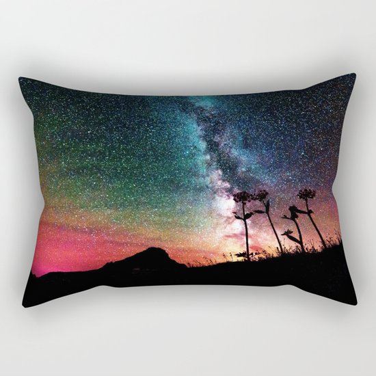 Colorful Milky Way Landscape Rectangular Pillow