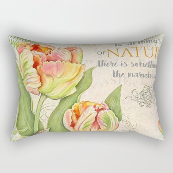 Vintage Flowers #26 Rectangular Pillow