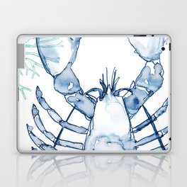 Coastal Lobster, Watercolor in Blues Laptop Skin