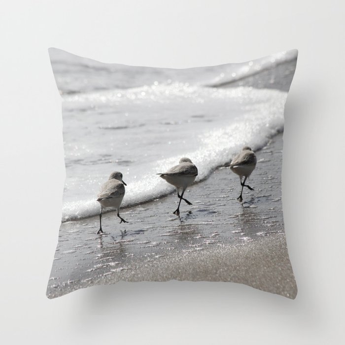 Sandpipers Birds on the Beach Throw Pillow