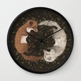 Foxes Wall Clock