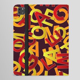 Red & Yellow Color Alphabet Design iPad Folio Case