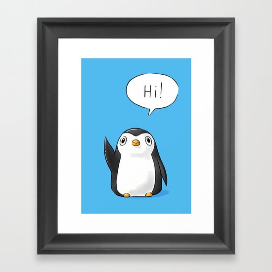 Hi Penguin Framed Art Print