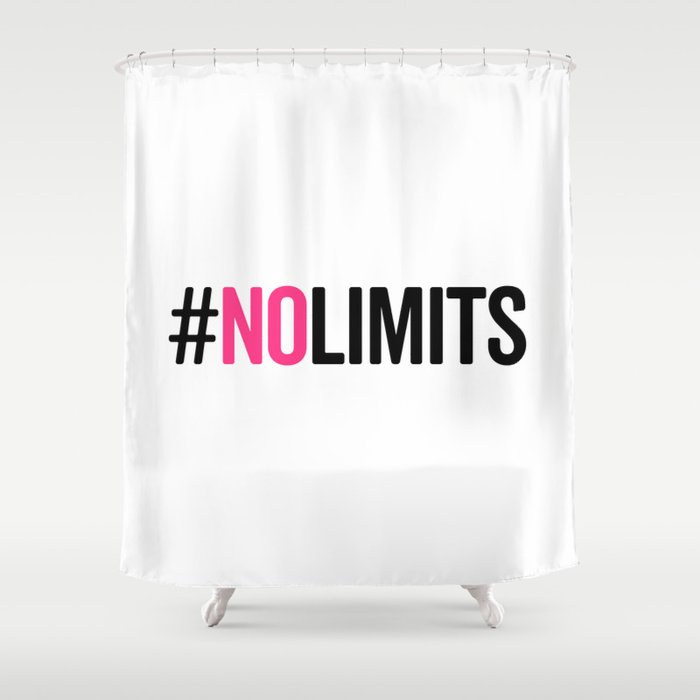 No Limits Gym Quote Shower Curtain