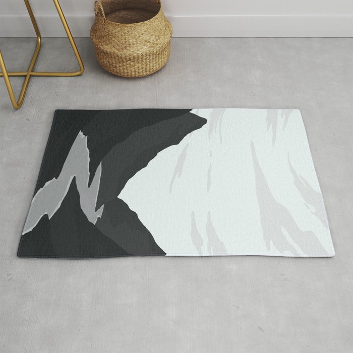 Landscape Mountains Nature Neutral Art Rug