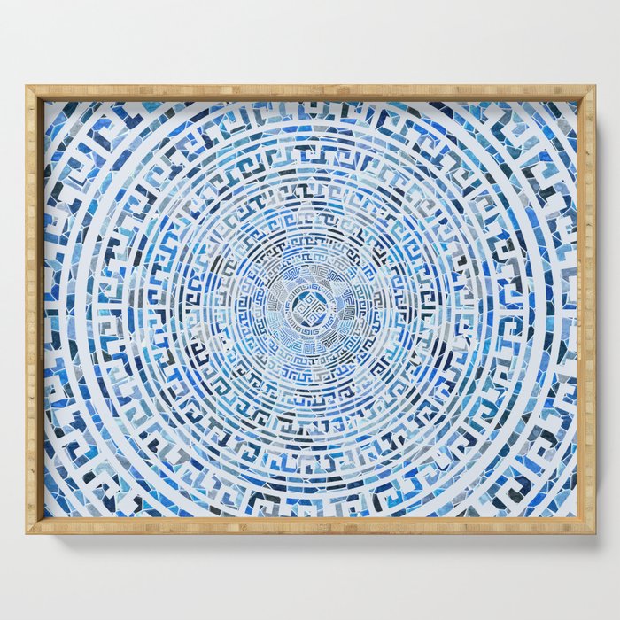 Circular Greek Meander Pattern - Greek Key Ornament Serving Tray