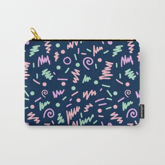 Zola - bright happy fun pattern navy blue pastel shapes charlotte winter Carry-All Pouch