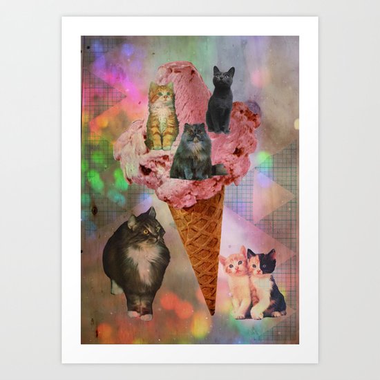 The cat's that got the cream! Art Print