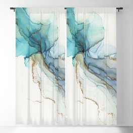 Abstract Jellyfish Alcohol Ink Painting Blackout Curtain