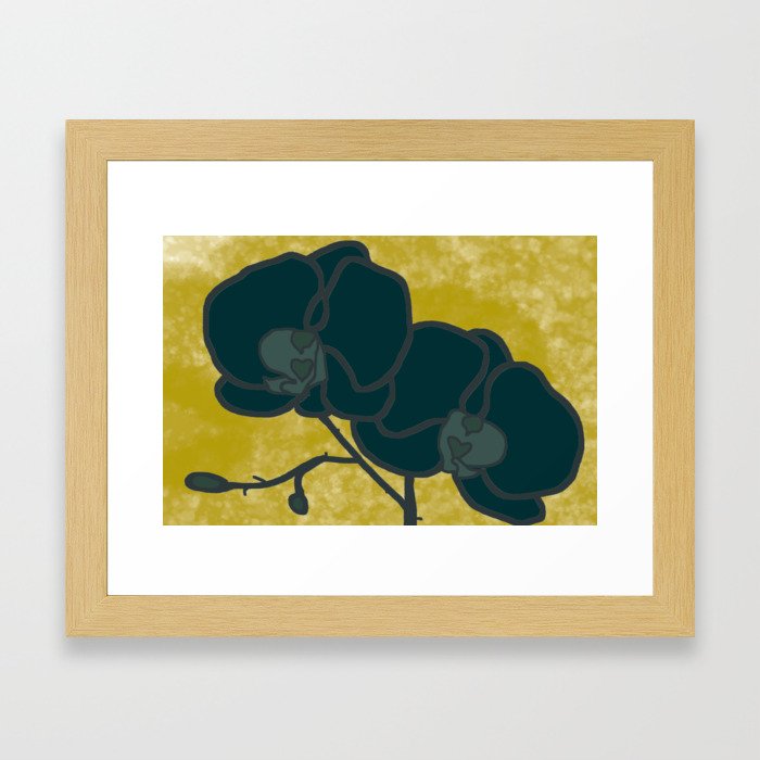 Navy Orchid Framed Art Print