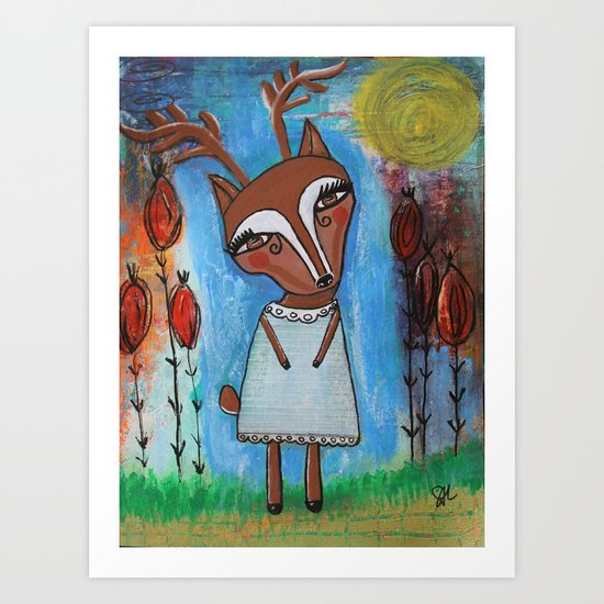 Deer Girl Art Print