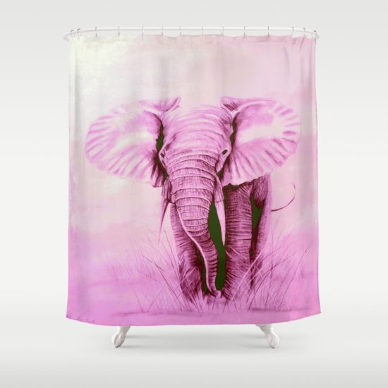 Look Pink Elephant Shower Curtain By Shannonphillips Society6