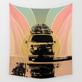Surfboard Bus Wall Tapestry