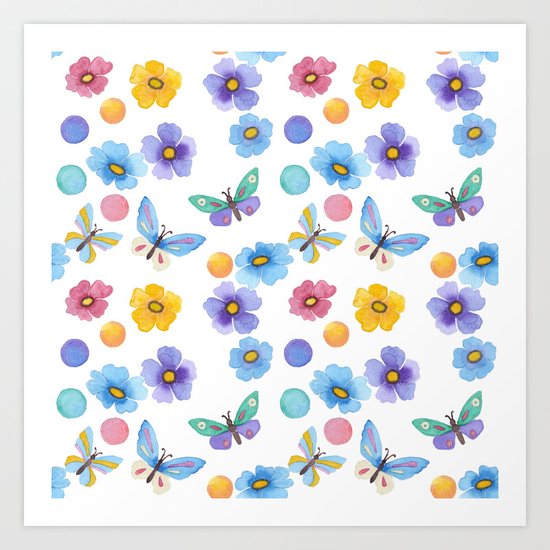 Spring . Butterfly . Art Print