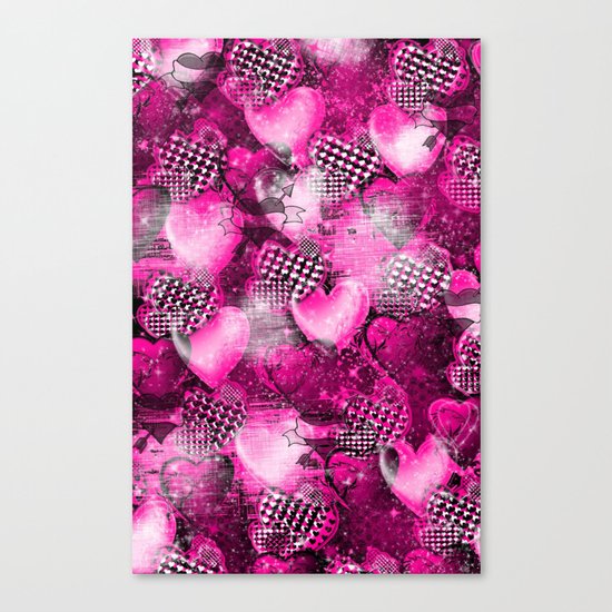 Light Bulb Hearts Series (pink) Canvas Print