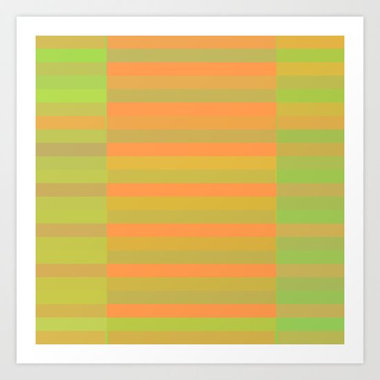 Peachy Stripes Art Print