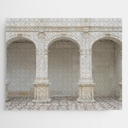 Arches in front of a gallery at Castle de Villandry - medieval chateaux, France - travel photography Jigsaw Puzzle