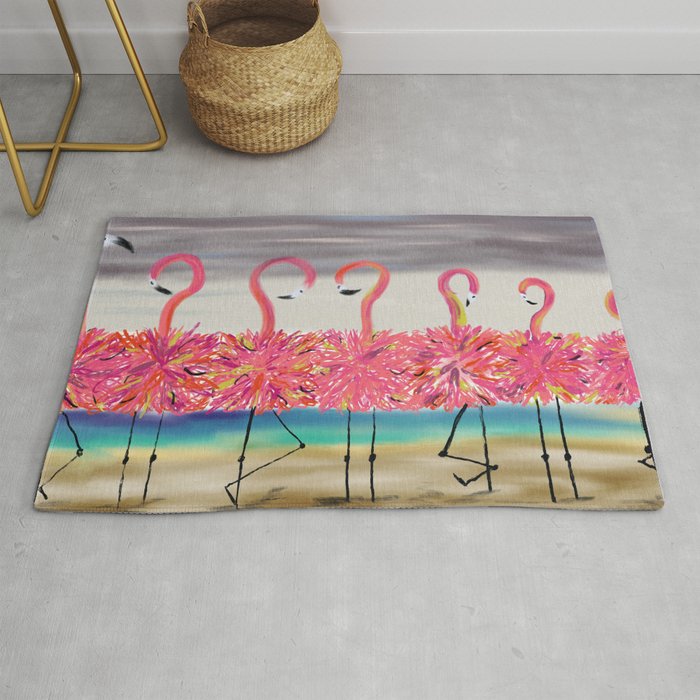 Who's the Mother Flamingo? #Watercolor Rug