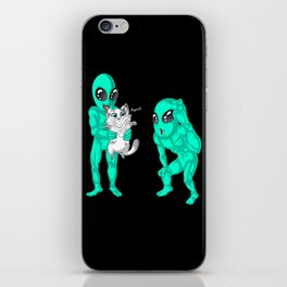 alien holding cat iPhone Skin