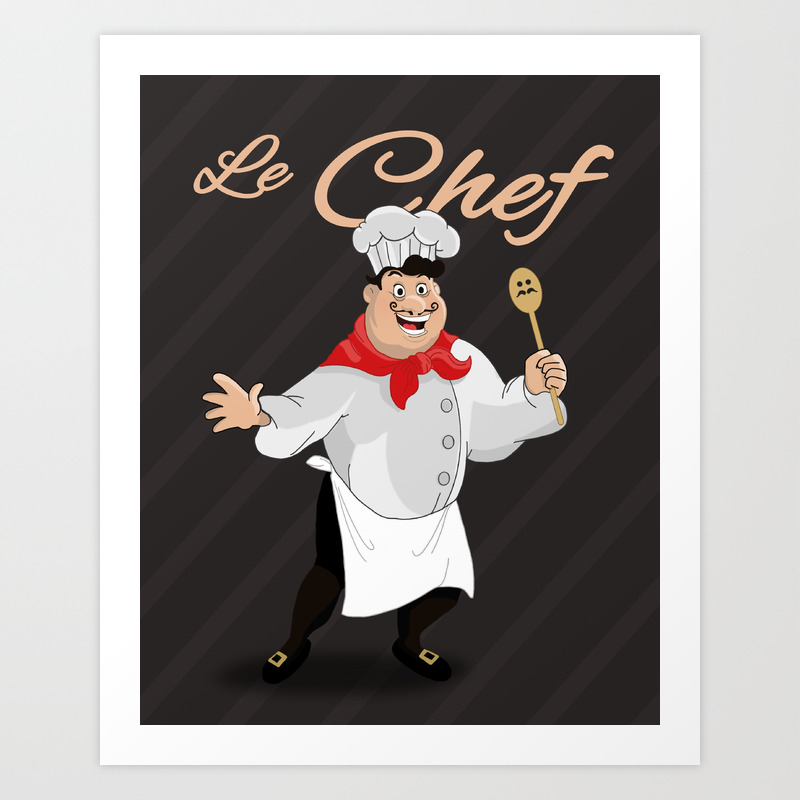 Le Chef Kitchen Decor French Chef With A Mustache Cartoon