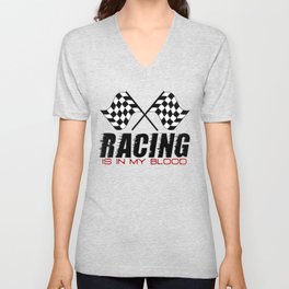 Racing Is In My Blood V Neck T Shirt