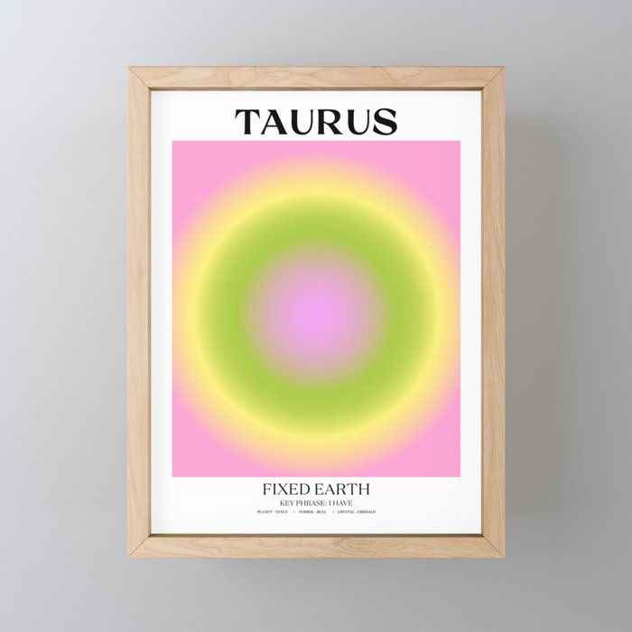 Taurus Gradient Print Framed Mini Art Print