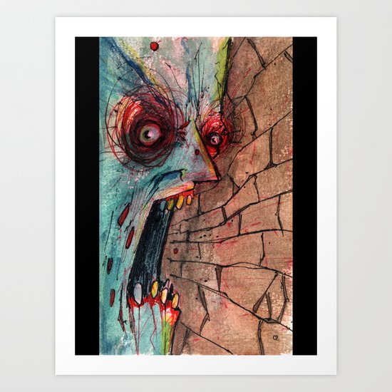 screaming zombie Art Print