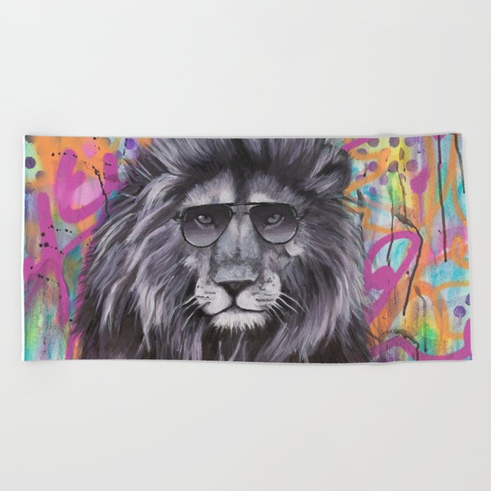 You can’t hide your lion eyes Beach Towel