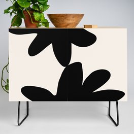Two Flowers, Black Ivory, Simple and Minimal Credenza