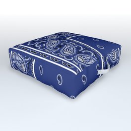 Classic Royal Blue Bandana Outdoor Floor Cushion | Bandanna, Latinastyle, Hispanicdecor, Western, Urban, Streetstyle, Lowrider, Americana, Bandana, Navyblue 