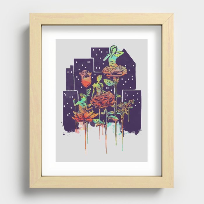 City of Flower Recessed Framed Print