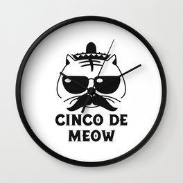 Cinco De Meow Wall Clock