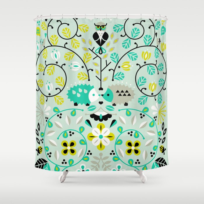 Hedgehog Lovers Shower Curtain