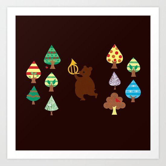 The Band In the Woods 3 Art Print