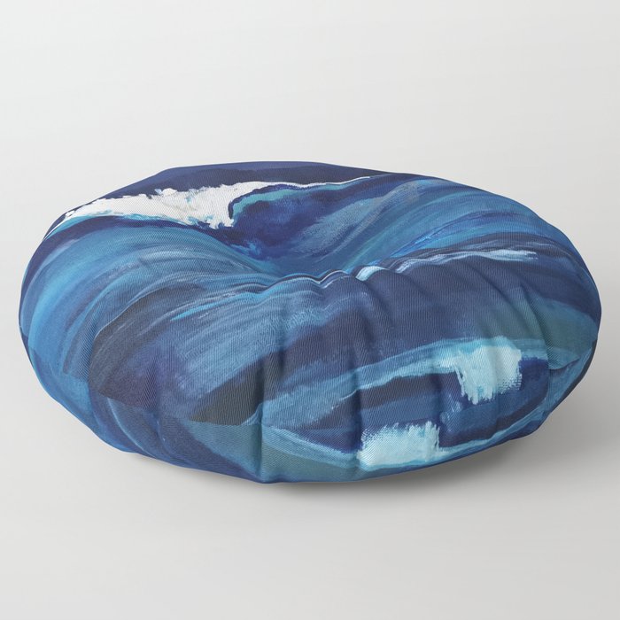 Last wave of the evening, seascape Floor Pillow