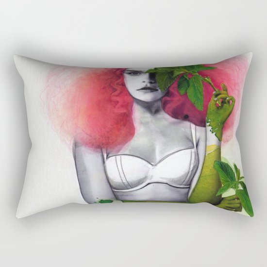 Garden Girls 3 - Mint Rectangular Pillow