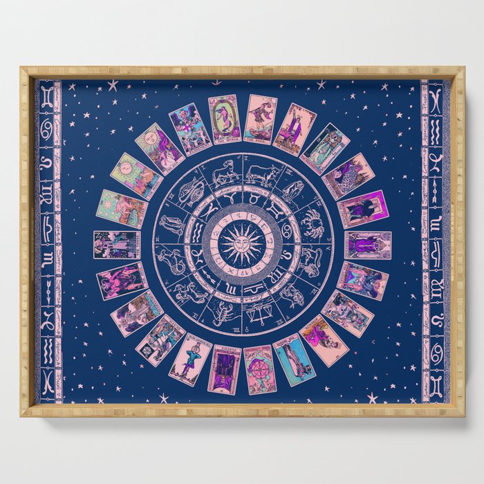 Major Arcana & Wheel of the Zodiac | Pastel Goth Serving Tray