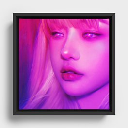 Cyberpunk Korean Girl Framed Canvas