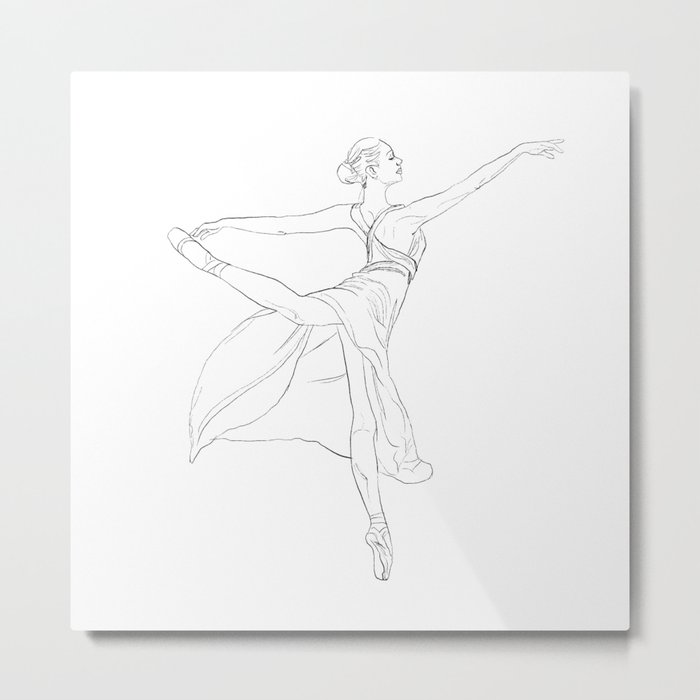Ballerina Line Drawing no.02 Metal Print