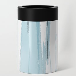 Aqua Blue Bamboo Forest: Abstract Digital Watercolor Painting Can Cooler