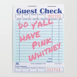 Guest Check Print | Pink Whitney | Pink Print Poster
