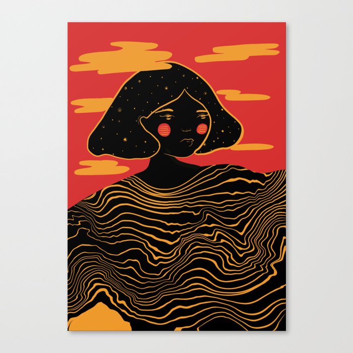 Red girl Canvas Print