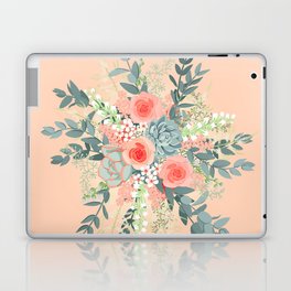 Peach floral Laptop & iPad Skin