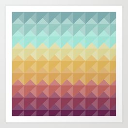 Retro Triangles Art Print