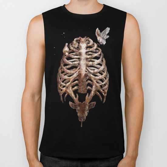 Deer & Ribcage Biker Tank
